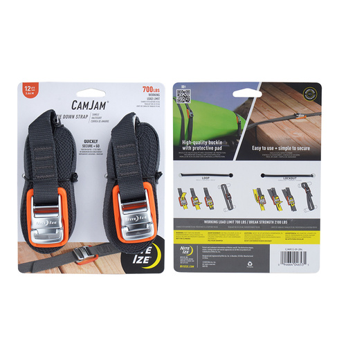 Nite Ize - Uvazovací popruh CamJam® - 2ks - černý/oranžový - CJWR12-09-2R6