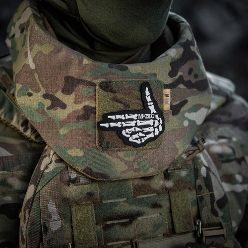 M-Tac - Nášivka s motivem kostlivce - výšivka - 500D Cordura - černá - 51375002