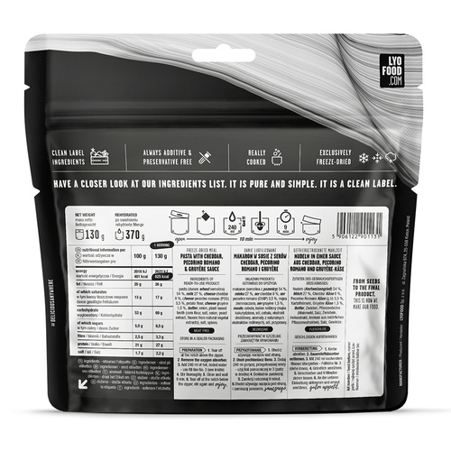 LyoFood - Lyo Expedition Freeze-dried Ration - Makaróny se sýrem - 370g
