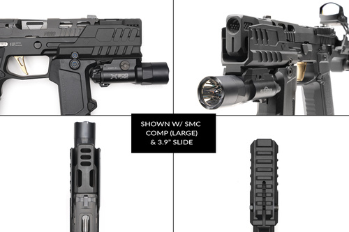 Strike Industries - Štít proti výbuchu Hyper pro pistole SMC Alfa/Bravo - Černý - SI-SMC-BS-S