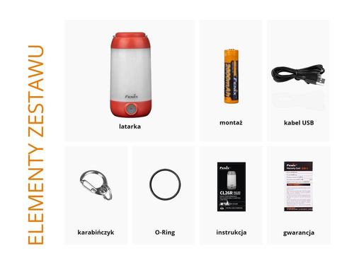 Fenix - Kempingová LED svítilna - 2600 mAh 3,6V - červená - CL26R