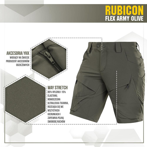 M-Tac - Taktické šortky Rubicon Flex - 4-Way Stretch - YKK - Army Olive - 20070062