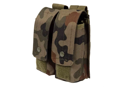 GFC Tactical - Dvojité pouzdro na zásobníky typu AK / AR - MOLLE - Nylon - vz. 93 PL Woodland - GFT-19-016371