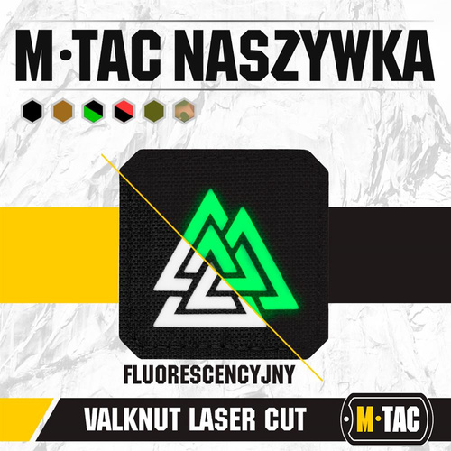 M-Tac - Laserem řezaná čtvercová nášivka Valknut - černá - 51162299.