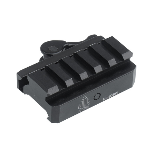Leapers - UTG® Mount Adaptor / Riser - QD Lever Lock Picatinny - 5 slotů - černý - MNT-RSQD605