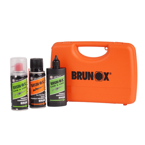 Brunox - Sada na čištění zbraní s kufříkem - 2 x Lub&amp;Cor + sprej na čištění zbraní