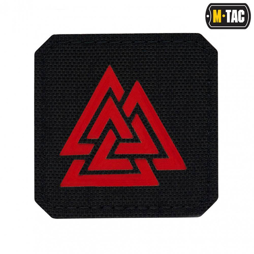 M-Tac - Laserem řezaná čtvercová nášivka Valknut - červená / černá - 51162233