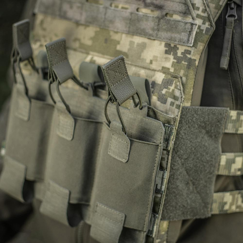 M-Tac - Trojité pouzdro na zásobníky pro AR / AK Elite Laser Cut - Ranger Green - 10145123