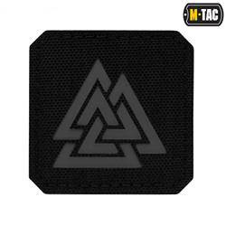 M-Tac - Laserem řezaná čtvercová nášivka Valknut - černá / šedá - 51162211