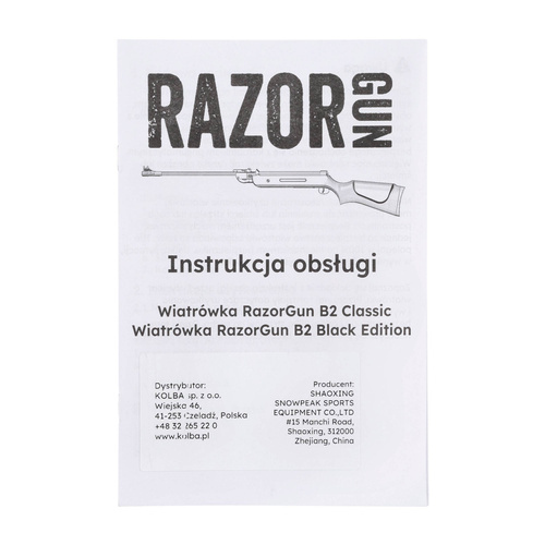 RazorGun - Vzduchová puška B2 Classic Break-Action - 5,5 mm Diabolo - Polymerová - Černá - B2-4P 5,5