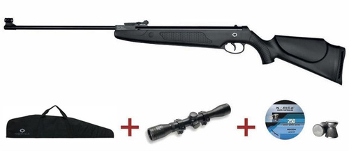 Norica - Vzduchovka Dragon s lomenou hlavní, zaměřovačem 4x32 a krytem - 5,5 mm diabolka - zaměřovač 4x32 - očka 11 mm - DRAGON-2