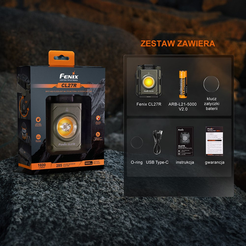 Fenix - Kempingová svítilna CL27R s baterií 5000 mAh - 1600 lm - zelená - CL27R