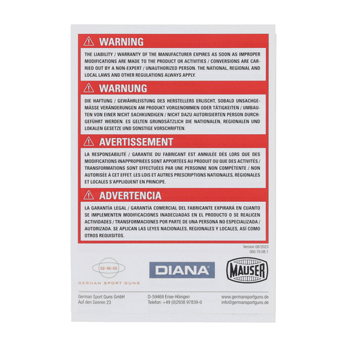 Diana - Vzduchová pistole Panther 350 Magnum - T06 - Syntetika - 4,5 mm - Černá - 3520635