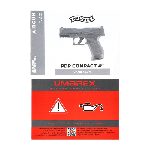 Umarex - Vzduchová pistole Walther PDP Compact 4" 4,5 mm CO2 s červeným bodem Umarex RDS - BB - černá - 5.8433-1