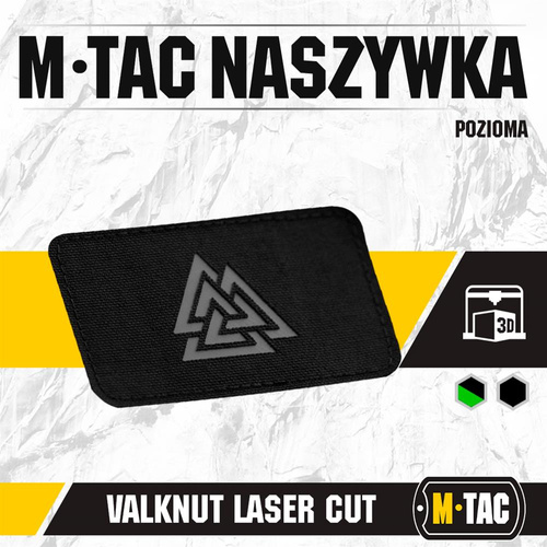 M-Tac - Laserem řezaná vodorovná nášivka Valknut - černá / šedá - 51164211
