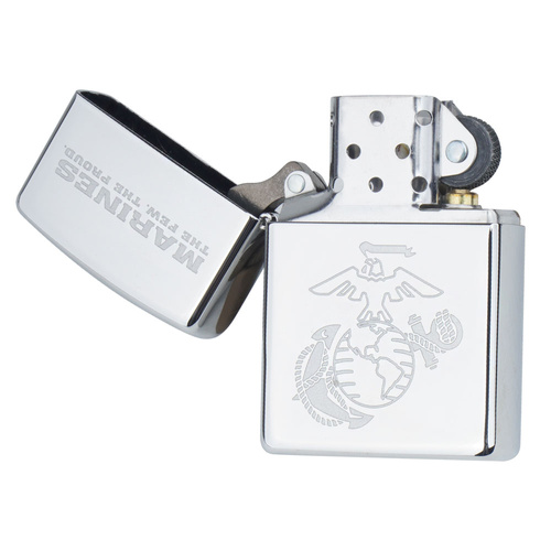 Zippo - Benzínový zapalovač Marines - Vysoce leštěný chrom - Z28478