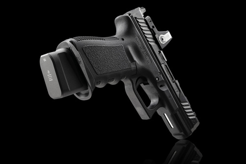 Strike Industries - Hliníková prodloužená deska zásobníku pro Glock 19 - 9 mm - černá - SI-EMP-AL-G19-BK 