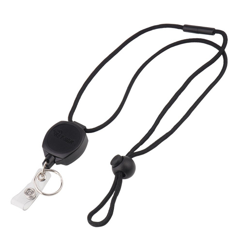 KEY-BAK - Sidekick® zatahovací řetízek na klíče a odznak s odepínací šňůrkou s průhledným vinylovým popruhem - 0KB1-0A44