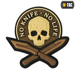 M-Tac - No Knife - No Life 3D PVC nášivka - Coyote - 51128005
