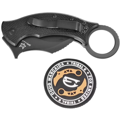 Fox - Zavírací nůž Tribal K Karambit - Liner Lock - G10 - N690Co - Black - FX-802