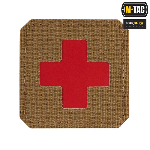M-Tac - Laserem řezaná nášivka Medic Cross - Cordura 500D - červená / kojot - 51122533