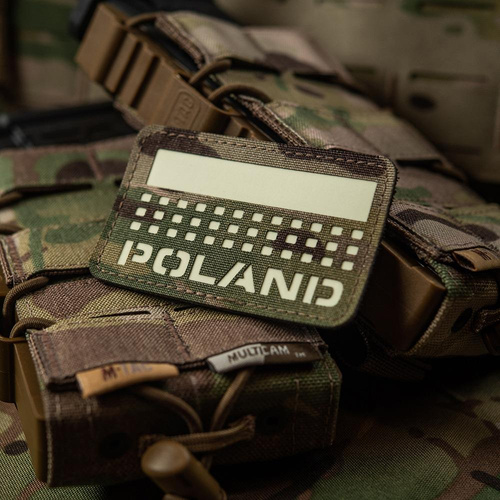 M-Tac - Nášivka s polskou vlajkou a nápisem - fluorescenční - pixely/obdélník - Multicam - 51006208