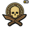 M-Tac - No Knife - No Life 3D PVC nášivka - Coyote - 51128005