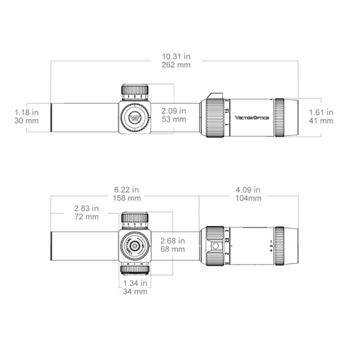 Vector Optics - LPVO Scope Forester 1-5x SFP - 30 mm - G4 Fibre - Černá - SCOC-54