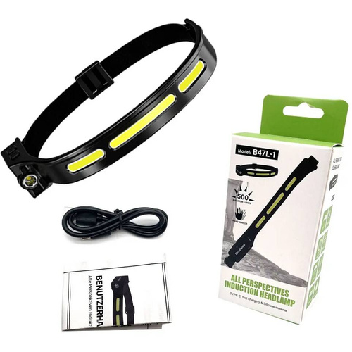 Speras - LED svítilna / čelovka B47L-1 - 500 lumenů - USB-C - černá - B47L-1