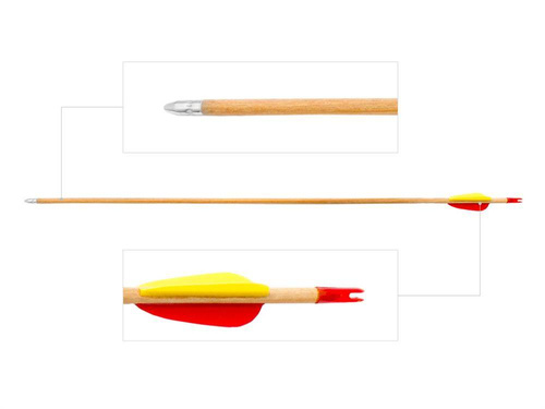 Poe Lang - Šíp do luku - dřevěný - 28" - Hladký terčový hrot - 076-094.