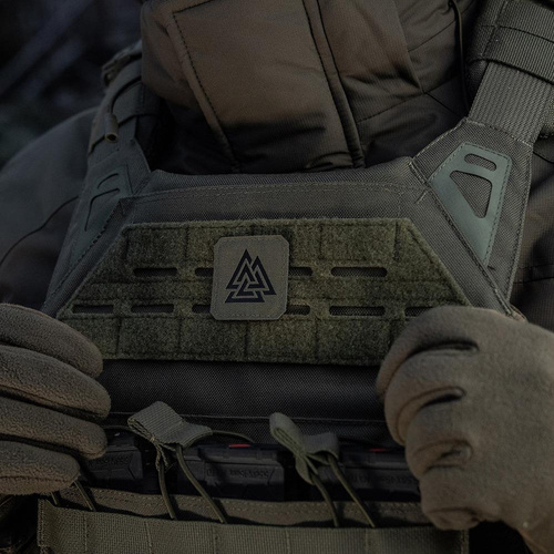 M-Tac - Laserem řezaná čtvercová nášivka Valknut - černá / zelená Ranger - 51162232