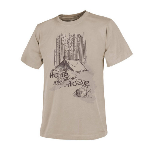 Helikon - Tričko Home Sweet Home - Bavlna - Khaki - TS-HSH-CO-13