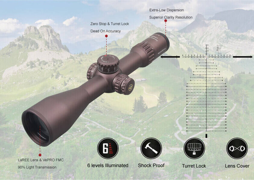 Vector Optics - Puškohled 34mm Continental x6 4-24x56 - FFP - VEC-MBR - FDE - SCFF-39