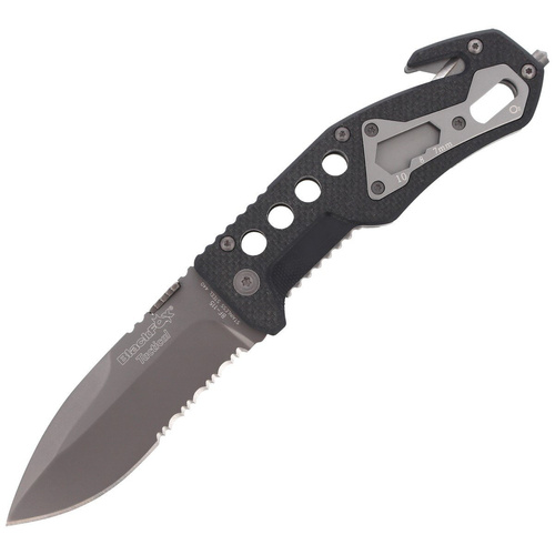 FOX - Nůž BlackFox Drop Point Rescue Folder- Black - BF-115