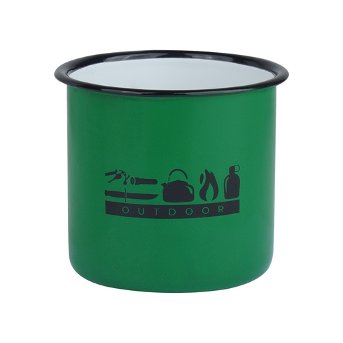 SpecShop.pl - Smaltovaný hrnek Vintage - 380 ml - zelený