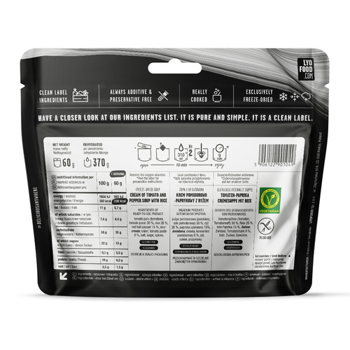 LyoFood - Lyofilizovaná krmná dávka Lyo Expedition - Krémová rajčatová polévka - 370 g