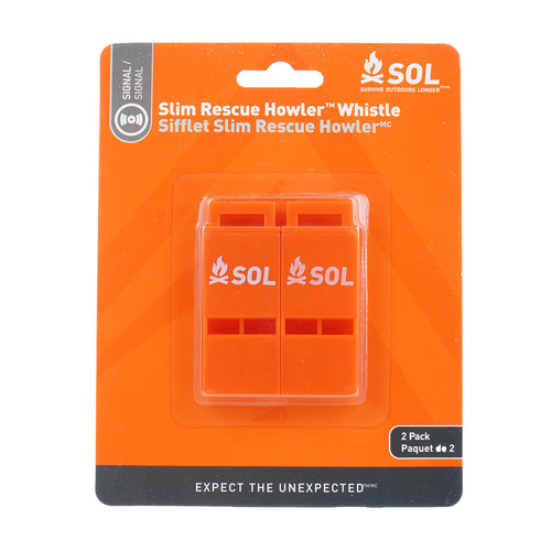 SOL - Nouzová píšťalka Slim Rescue Howler - 100 dB - oranžová - 2 ks - 0140-0010