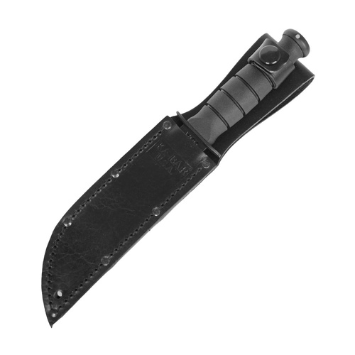 Ka-Bar 1254 - Krátký vojenský nůž Tanto - černý - kožené pouzdro 