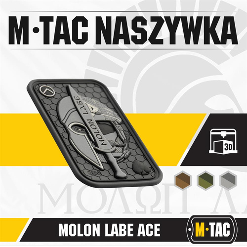 M-Tac - Morální nášivka - Molon Labe Ace 3D PVC - šedá - 51127011.