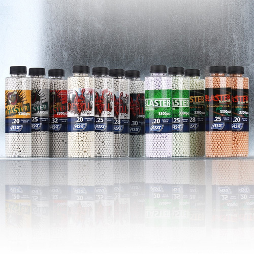 Blaster - Biologicky odbouratelný airsoftový kuličkový otevřený blaster - 0,28 g - 3300 ran - 19421