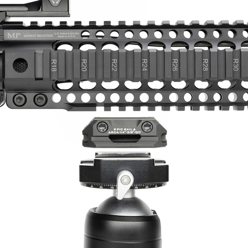 Strike Industries - Adaptér pro Picatinny Arca také 1/4" a 3/8" - QD závěs - SI-ARCA-TRI-PADA-BK