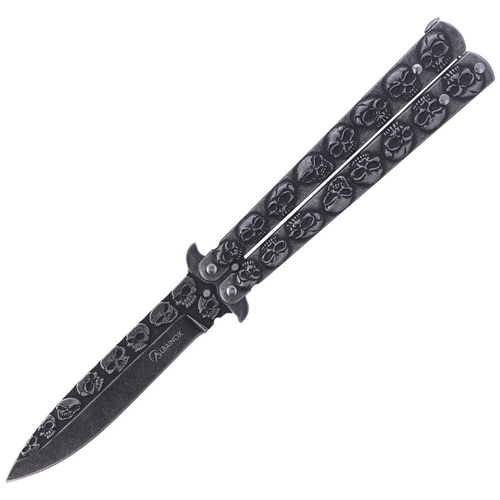 Martinez Albainox - Motýlí nůž Balisong Skulls Stone Wash - 02184