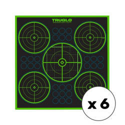 TruGlo - Samolepicí střelecké terče TruSee - 5 terčů - 305 x 305 mm - fluorescenční zelená - 6 ks - TG-TG13A6