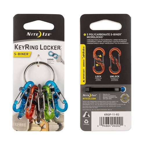 Nite Ize - S-Biner KeyRing Locker - nerez - KRGP-11-R3