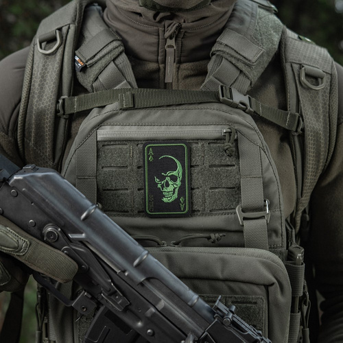 M-Tac - Morální nášivka Face of War - Cordura - Černá/Zelený - 51389201