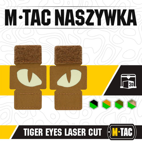 M-Tac - Laserem řezané nášivky Tiger Eyes - pár - Coyote - 51140005