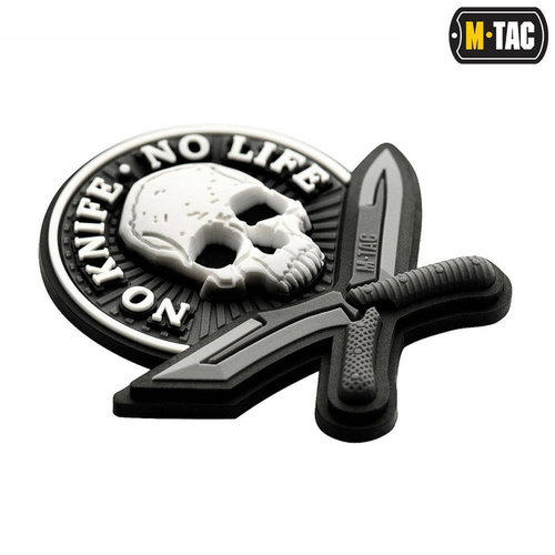 M-Tac - No Knife - No Life 3D PVC náplast - černá / bílá - 51128236