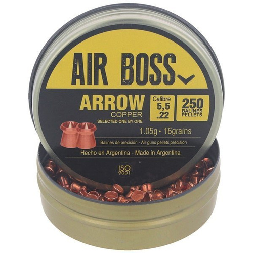 Apolo - Air Boss Arrow Copper Airgun Pellets - .22 / 5,5 mm - 250 ks - E30100
