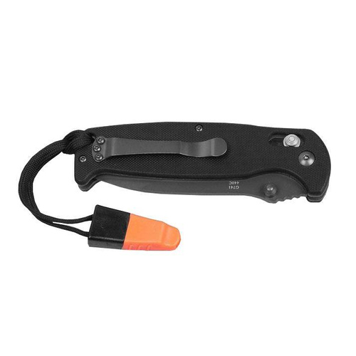 Ganzo - G7413 Zavírací nůž EDC s píšťalkou - G-Lock - černý - G7413-BK-WS