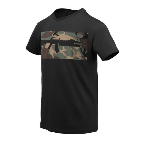 Helikon - Tričko 16/203 Combo - Black/US Woodland - TS-COM-CO